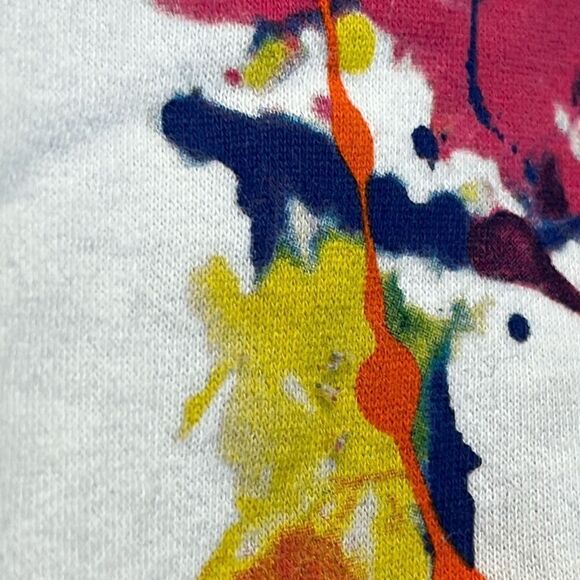 POLO RALPH LAUREN Hoodie Girls Medium White Paint Splatter Print Fleece Pullover - Picture 12 of 12